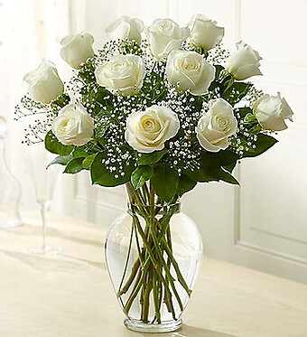 Premium Long Stem White Roses