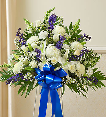 Blue and White Sympathy Standing Basket